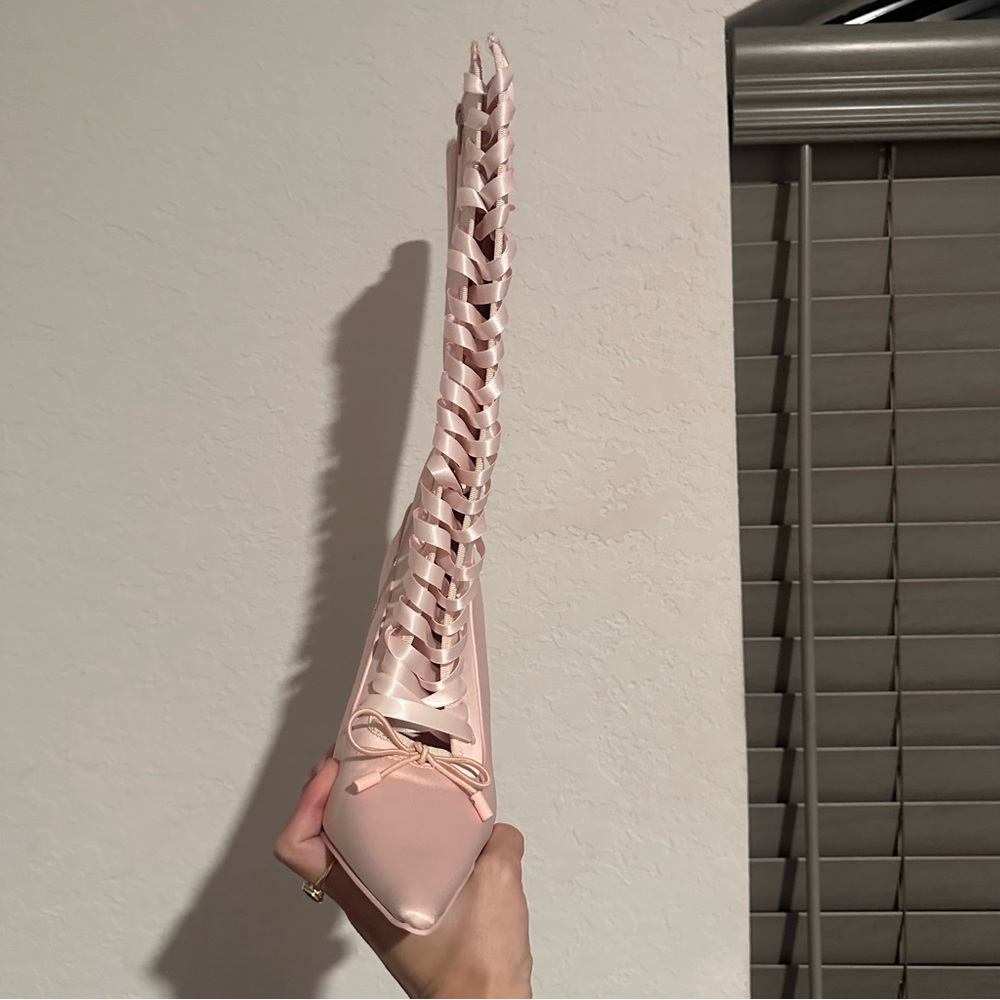 scandalous seduction heeled boots in pink by sugar thrillz (dolls kill) - Picture 8 of 10